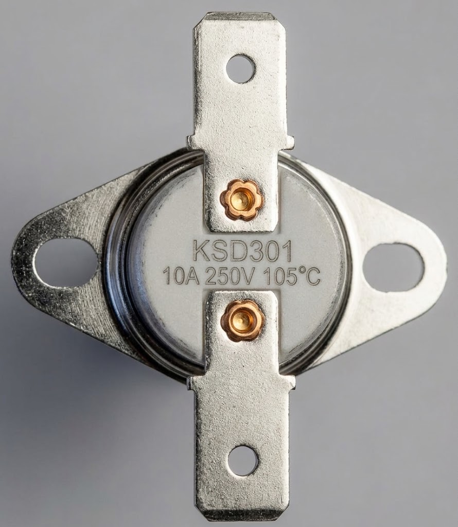 watermarked_img_13055722858743579081 - NeoSteam KSD301 thermal cutoff thermostat with mounting bracket and two copper terminal screws
